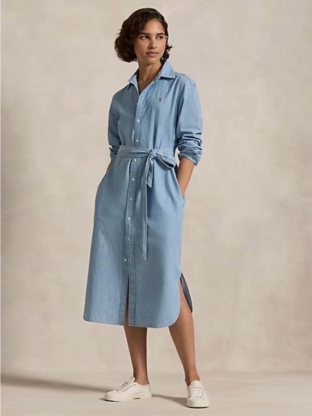 Polo Ralph Lauren Cotton Chambray Belted Shirtdress